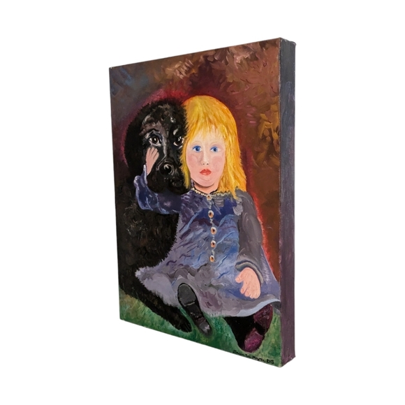 Jennifer Eve American Artist. Oil painting on canvas "Olivia and Charlie" - Picture 8 of 16